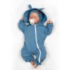 Rostoucí teplákový overal pro miminko, čepice, botky, 3D, Nature - tm. modrý (Velikost 56/62 (0-3m))