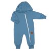 Rostoucí teplákový overal pro miminko, čepice, botky, 3D, Nature - tm. modrý (Velikost 56/62 (0-3m))