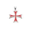 12815 privesek rytirsky templarsky kriz stribrno cerveny