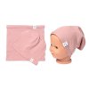 Čepice s nákrčníkem bavlna, Little Bear, Baby Nellys, pudrová (Velikost 86/92 (18-24m))