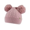 pletena zimni cepice bambulka pudrove ruzova vel 48 54 cm