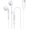 Drátová sluchátka Recci REP-L27 s konektorem USB-C - Bílá