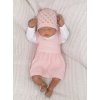 Z&Z 3-dílná pletená sada šatičky, bolérko a čepička - růžová (Velikost 68 (3-6m))