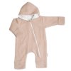 Mušelinový overálek s kapucí, dvouvrstvý, Hand Made, béžový (Velikost 50 (0-1m))
