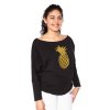 Be MaaMaa Těhotenská mikina, triko Ananas - černé, vel. XS (Velikost oblečení XS (32-34))
