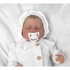 Pletená čepička na zavazování bonetka Girl, Hand Made Baby Nellys, bílá (Velikost 56/62 (0-3m))