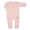 Rostoucí žebrovaný overálek, čepička a botičky, 3D, Nature - pudrově růžová (Velikost 50/56 (0-2m))