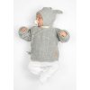 Kojenecký svetřík, rostoucí, na zavazování na boku - šedý (Velikost 50/56 (0-2m))