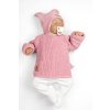 Kojenecký svetřík, rostoucí, na zavazování na boku - růžový (Velikost 50/56 (0-2m))