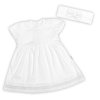 Luxusní šatičky s krajkou SOFIA, krátkým rukávek + čelenka ,2D sada, bíle (Velikost 56/62 (0-3m))