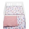 Bavlněné povlečení do postýlky 2D, Duha, pastelová s potiskem/pudrová, Baby Nellys (Velikost povlečení 120x90, Rozměry polštáře 40 x 60, Rozměry přikrývky 120 x 90)