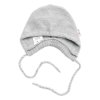 Pletená čepička na zavazování bonetka Boy, Hand Made Baby Nellys, šedá (Velikost 56/62 (0-3m))
