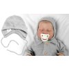Pletená čepička na zavazování bonetka Boy, Hand Made Baby Nellys, šedá (Velikost 56/62 (0-3m))