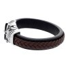 6972 3 kozeny naramek s lebkou hnedy