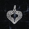 8628 stribrny privesek srdce z chirurgicke oceli