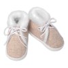 Kojenecké capáčky/botičky na šněrování s kožíškem, Baby Nellys, béžové (Velikost 56/62 (0-3m))