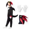 OPBH2232B detsky kostym sonic shadow s maskou a rukavicemi 128 134 l