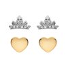 10858 disney set detskych nausnic srdce a korunky stribrny pozlaceny ss00001tzwl cs