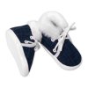 Kojenecké capáčky/botičky na šněrování s kožíškem, Baby Nellys, granát (Velikost 56/62 (0-3m))