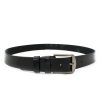 Černý kožený hladký pánský opasek 913-5000-0-60-9012-40 (Délka opasku 120 cm)