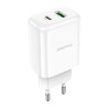 Borofone BN4 dual (USB-A/USB-C) adaptér (20W) - Bílá