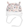 Baby Nellys Kojenecká čepička uzlíček na zavazování - Palouček, bílá, vel. 68/74 (Velikost 68/74 (6-9m))