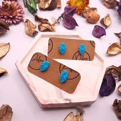 Náušnice Pírko  pírko – modrá barva