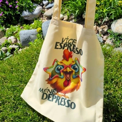 Taška Coffee depresso  skládací – lehká – barevný potisk