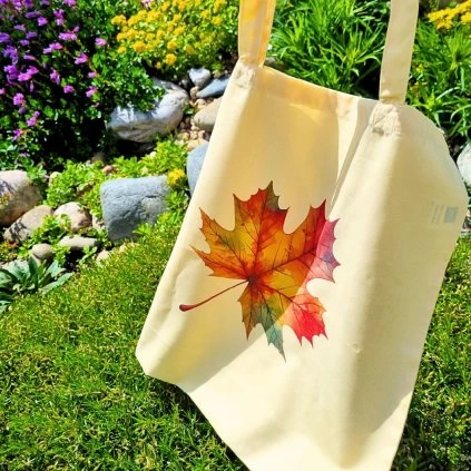 Taška List podzim  skládací – polyester – barevný potisk