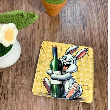 Podtácek Králíček s vínem  hravý motiv pro milovníky vína