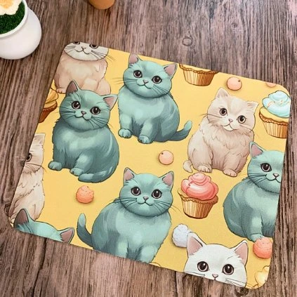 Podložka pod myš - Barevné kočky  hravý a barevný motiv