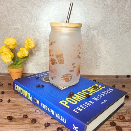 Sklenice 400ml Podzimní káva  kávový motiv