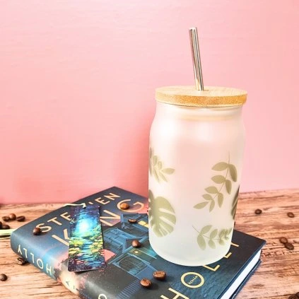 Sklenice 400ml Velké listy  velké zelené listy