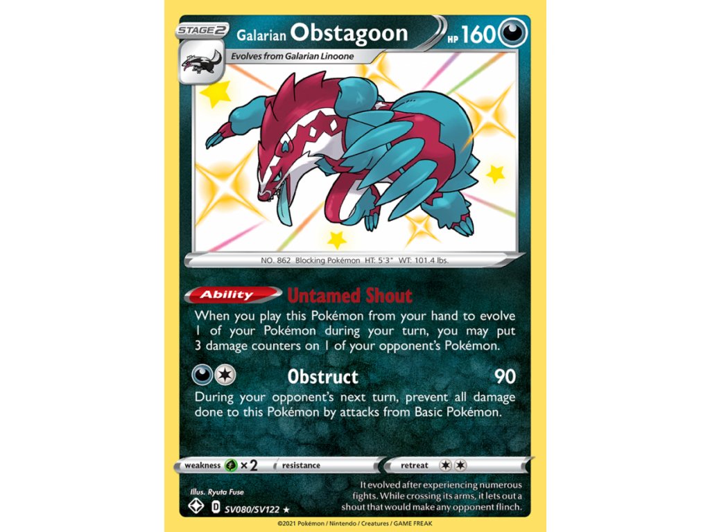 galarian obstagoon sv080 sv122 shining fates