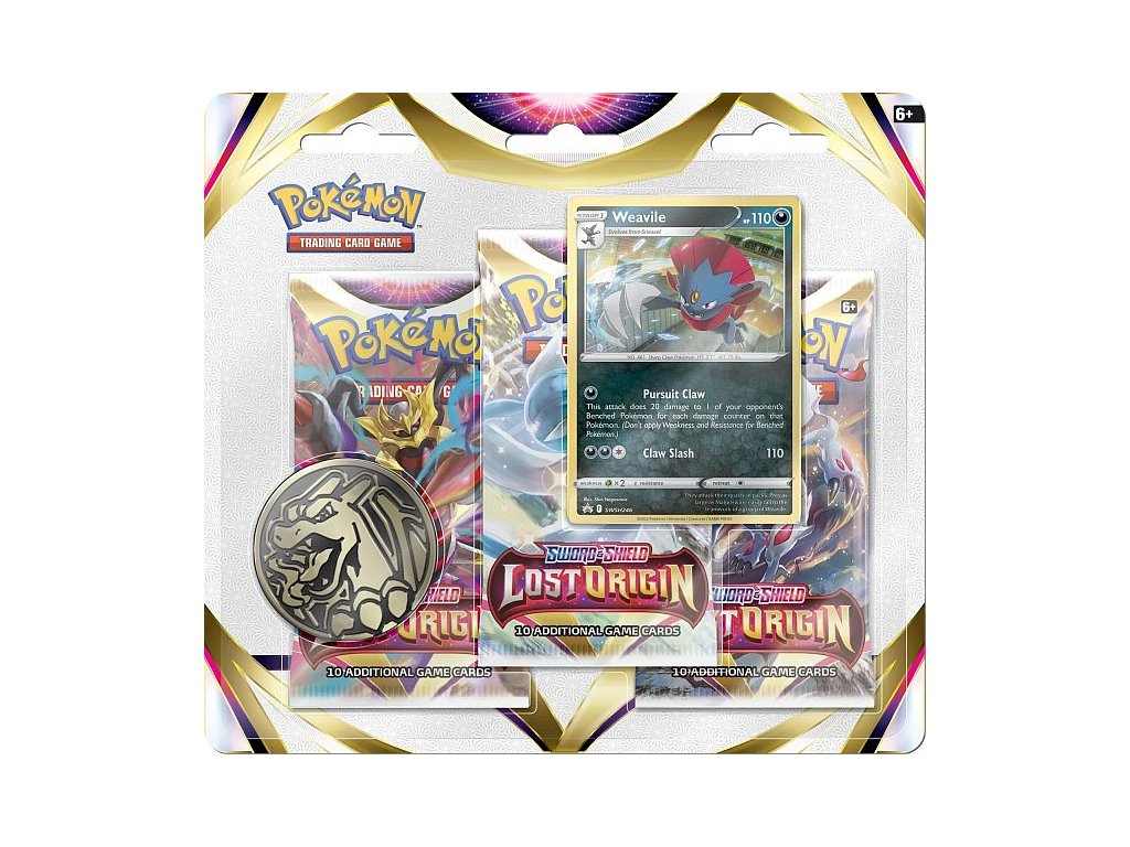 pokemon tcg sword shield lost origin 3 pack blister weavile