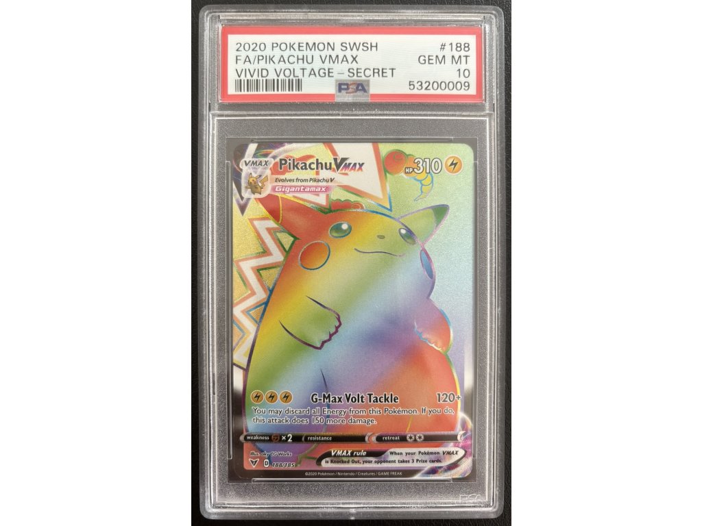 Pikachu v,ax 188 185 vivid voltage psa 10 front