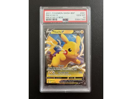 Pikachu V SWSH061 PSA 10 FRONT