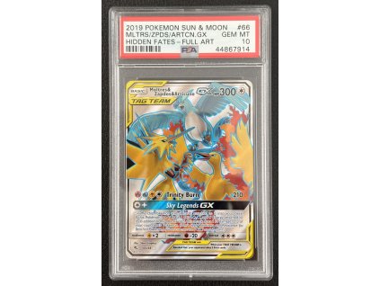 Moltres & Zapdos & Articuno GX 6668 PSA 10 front