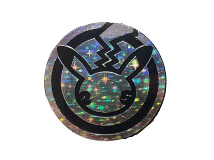 pokemon tcg metallic pokemon coin featuring the pokemon 25 logo