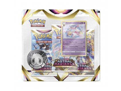 Pokémon TCG Sword & Shield Astral Radiance 3 Booster Packs Coin & Sylveon Promo Card