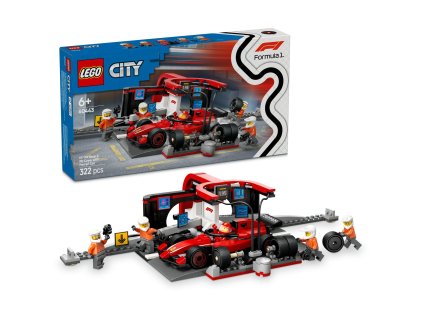 Zastávka v boxech F1® a personál s vozem Ferrari