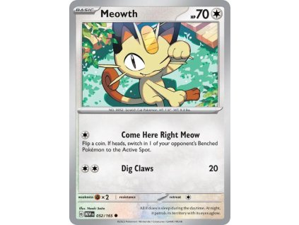 052/165 Meowth (Barva Reverse holo)