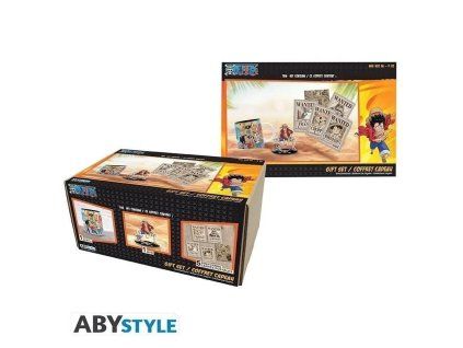 One Piece set Hrnek 320 ml + 2D figurka + pohlednice - Luffy