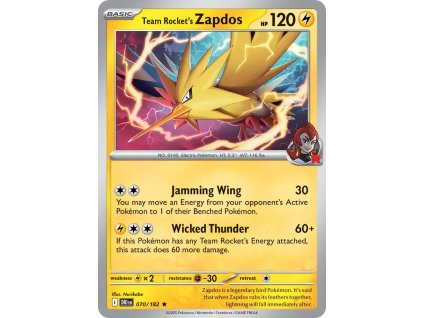 070/182 Team Rocket's Zapdos (Barva Reverse holo)