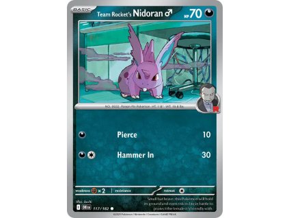 117/182 Team Rocket's Nidoran♂ (Barva Reverse holo)