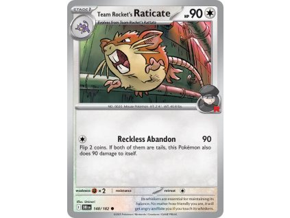 148/182 Team Rocket's Raticate (Barva Reverse holo)