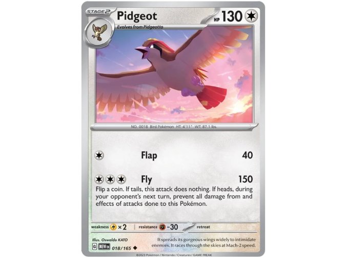 Pidgeot 018/165 - Reverse Holo