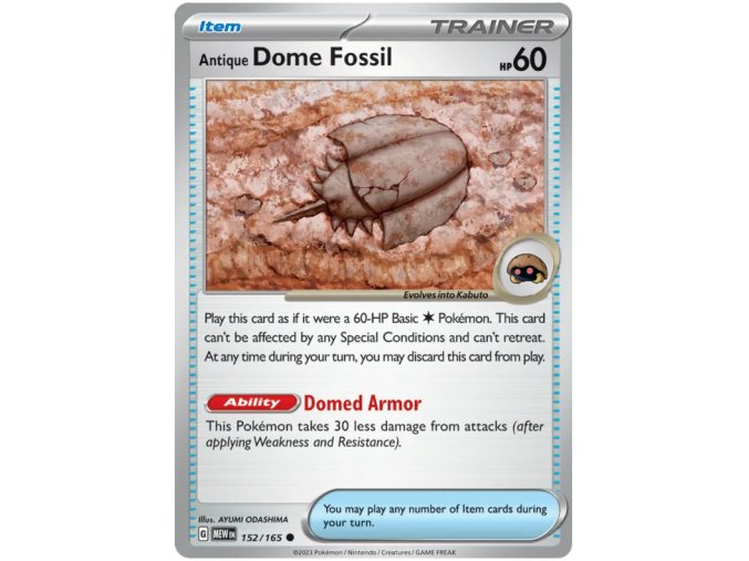 Antique Dome Fossil 152/165 - Reverse Holo