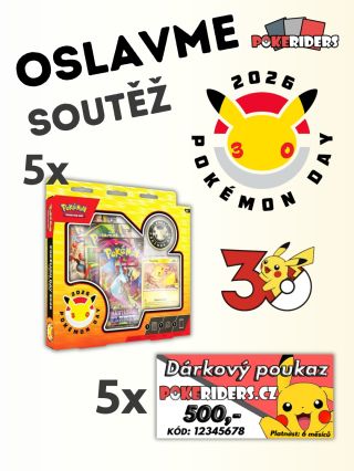 Soutěž Pokémon Day do 9.3.2026 Podmínky soutěže: objednávka v hodnotě 500,- / 20€ (bez dopravy) být fanouškem na...