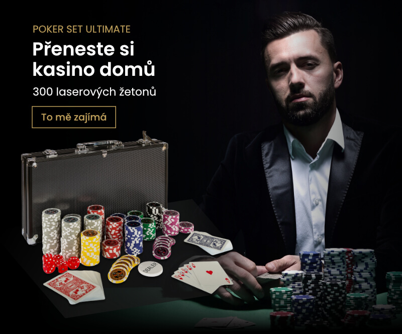 Poker Set - 300 laserových žetonů BLACK EDITION